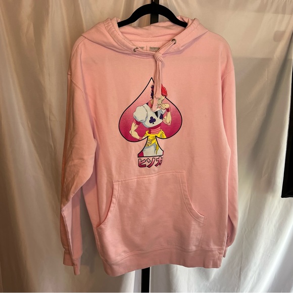 Hypeland HxH Hunter x Hunter Pink Hisoka Spade Hoodie, size Medium - Picture 2 of 9